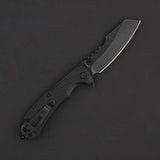 Daggerr Knives Rhino Linerlock Black Stonewash Blade - 3.5in 8Cr14MoV Sheepsfoot With FRN Handle Glass Breaker by Daggerr Knives