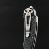 Daggerr Knives Rhino Linerlock Black - 3.5 Inch Stonewash Blade With 8Cr14MoV Steel And FRN Handle by Daggerr Knives
