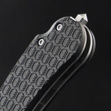 Daggerr Knives Rhino Linerlock Black - 3.5 Inch Stonewash Blade With 8Cr14MoV Steel And FRN Handle by Daggerr Knives
