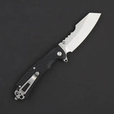 Daggerr Knives Rhino Linerlock Black - 3.5 Inch Stonewash Blade With 8Cr14MoV Steel And FRN Handle by Daggerr Knives