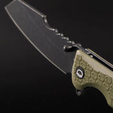 Daggerr Knives Rhino Linerlock Olive - 3.5in Sheepsfoot Blade, 8Cr14MoV, FRN Handle, Glass Breaker by Daggerr Knives
