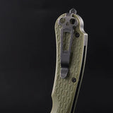 Daggerr Knives Rhino Linerlock Olive - 3.5in Sheepsfoot Blade, 8Cr14MoV, FRN Handle, Glass Breaker by Daggerr Knives