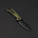 Daggerr Knives Rhino Linerlock Olive - 3.5in Sheepsfoot Blade, 8Cr14MoV, FRN Handle, Glass Breaker by Daggerr Knives