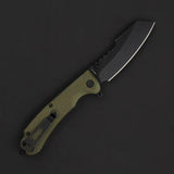 Daggerr Knives Rhino Linerlock Olive - 3.5in Sheepsfoot Blade, 8Cr14MoV, FRN Handle, Glass Breaker by Daggerr Knives