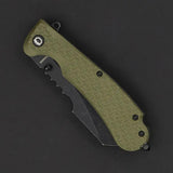 Daggerr Knives Rhino Linerlock Olive - 3.5in Sheepsfoot Blade, 8Cr14MoV, FRN Handle, Glass Breaker by Daggerr Knives