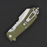 Daggerr Knives Rhino Linerlock Olive RNFRNOLSW - 3.5 Inch Blade, 8Cr14MoV, Stonewash, Olive FRN Handle, Glass Breaker by Daggerr Knives
