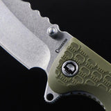 Daggerr Knives Rhino Linerlock Olive RNFRNOLSW - 3.5 Inch Blade, 8Cr14MoV, Stonewash, Olive FRN Handle, Glass Breaker by Daggerr Knives