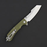 Daggerr Knives Rhino Linerlock Olive RNFRNOLSW - 3.5 Inch Blade, 8Cr14MoV, Stonewash, Olive FRN Handle, Glass Breaker by Daggerr Knives