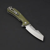 Daggerr Knives Rhino Linerlock Olive RNFRNOLSW - 3.5 Inch Blade, 8Cr14MoV, Stonewash, Olive FRN Handle, Glass Breaker by Daggerr Knives
