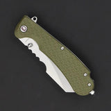 Daggerr Knives Rhino Linerlock Olive RNFRNOLSW - 3.5 Inch Blade, 8Cr14MoV, Stonewash, Olive FRN Handle, Glass Breaker by Daggerr Knives