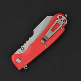 Daggerr Rhino Linerlock Orange - 3.5 Inch Stonewash Blade 8Cr14MoV Orange FRN Handle Glass Breaker by Daggerr Knives