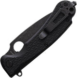 Daggerr Knives Resident Linerlock Black - 3.5 Inch 8Cr14MoV Spear Point Blade, FRN Handle, Glass Breaker by Daggerr Knives