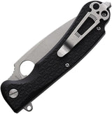 Daggerr Knives Resident Linerlock Black - 3.5 Inch Stonewash Spear Point Blade, 8Cr14MoV FRN Handle, Glass Breaker by Daggerr Knives