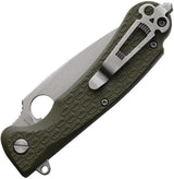 Daggerr Knives Resident Linerlock Olive RSFRNOLSW - Textured FRN Handle With Extended Tang And Glass Breaker by Daggerr Knives