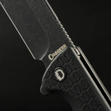 Daggerr Knives Toothpick Linerlock - Black Stonewash 8Cr14MoV Clip Point With FRN Handle And Pocket Clip by Daggerr Knives