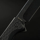 Daggerr Knives Toothpick Linerlock - Black Stonewash 8Cr14MoV Clip Point With FRN Handle And Pocket Clip by Daggerr Knives