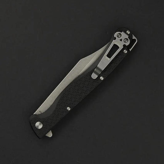 Daggerr Knives Toothpick Linerlock - Black ABS Handle, 8Cr14MoV Stainless Blade, Stonewash Finish by Daggerr Knives