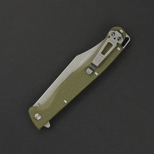 Daggerr Knives Toothpick Linerlock OD Green - Stonewashed 8Cr14MoV Blade, Extended Tang, Pocket Clip by Daggerr Knives
