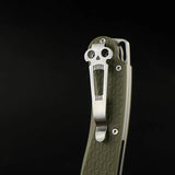 Daggerr Knives Toothpick Linerlock OD Green - Stonewashed 8Cr14MoV Blade, Extended Tang, Pocket Clip by Daggerr Knives
