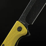 Daggerr Knives Toothpick Linerlock Yellow Textured ABS Handle Black Stonewash 8Cr14MoV Clip Point Knife by Daggerr Knives