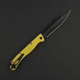Daggerr Knives Toothpick Linerlock Yellow Textured ABS Handle Black Stonewash 8Cr14MoV Clip Point Knife by Daggerr Knives