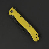 Daggerr Knives Toothpick Linerlock Yellow Textured ABS Handle Black Stonewash 8Cr14MoV Clip Point Knife by Daggerr Knives