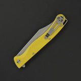 Daggerr Knives Toothpick Linerlock Yellow - 8Cr14MoV Stainless Clip Point Knife With Textured ABS Handle by Daggerr Knives