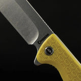 Daggerr Knives Toothpick Linerlock Yellow - 8Cr14MoV Stainless Clip Point Knife With Textured ABS Handle by Daggerr Knives