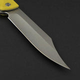 Daggerr Knives Toothpick Linerlock Yellow - 8Cr14MoV Stainless Clip Point Knife With Textured ABS Handle by Daggerr Knives