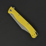 Daggerr Knives Toothpick Linerlock Yellow - 8Cr14MoV Stainless Clip Point Knife With Textured ABS Handle by Daggerr Knives