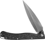 Daggerr Knives Vendetta Framelock CF VDCFST - Carbon Fiber Handle With Stainless Back And Satin VG-10 Dagger Blade by Daggerr Knives