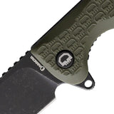 Daggerr Knives Wocket Linerlock Olive - 3.5in 8Cr14MoV Drop Point Blade Olive FRN Handle Glass Breaker by Daggerr Knives