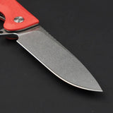 Daggerr Knives Wocket Linerlock Orange WKFRNRNGSW - 3.5 Inch Drop Point Blade 8Cr14MoV Stonewash Orange FRN Handle by Daggerr Knives