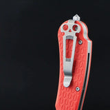 Daggerr Knives Wocket Linerlock Orange WKFRNRNGSW - 3.5 Inch Drop Point Blade 8Cr14MoV Stonewash Orange FRN Handle by Daggerr Knives