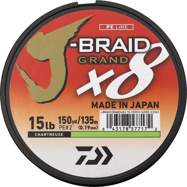 Daiwa J-Braid Grand Line 15/150 Char JBGD8U15-150CH by Daiwa
