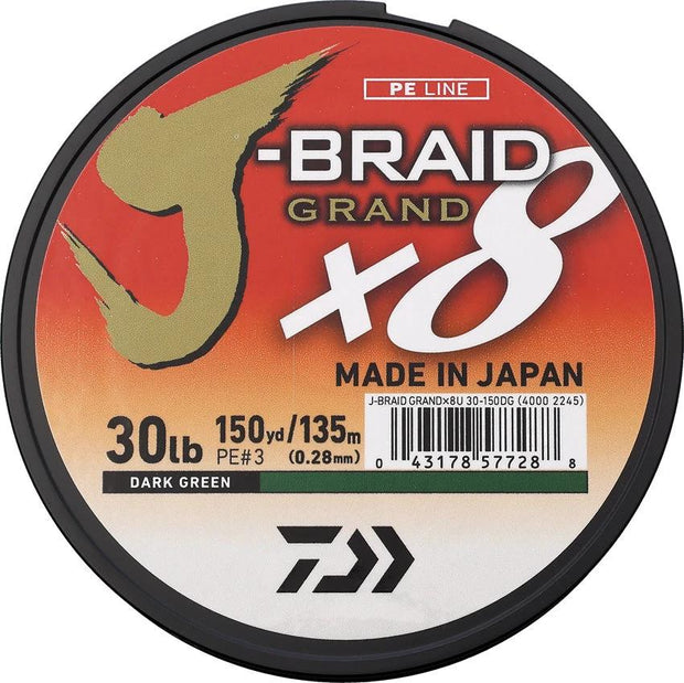 Daiwa J-Braid Grand Line 30/150 Grn JBGD8U30-150DG by Daiwa