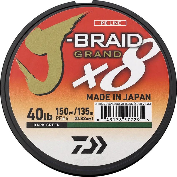 Daiwa J-Braid Grand Line 40/150 Grn JBGD8U40-150DG by Daiwa