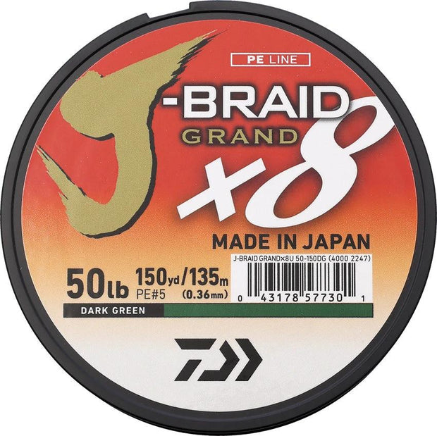 Daiwa J-Braid Grand Line 50/150 Grn JBGD8U50-150DG by Daiwa
