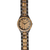 Dakota Zebrawood 26388 - Striking Zebrawood Dial With Ebony Wood Case And Band And Japanese Quartz Movement by Dakota