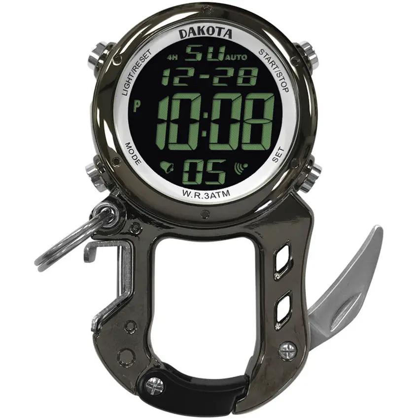 Dakota Digital ZipClip Gunmetal 30972 - Multifunctional Carabiner Watch With Moonglow Dial And 100ft Water Resistant by Dakota