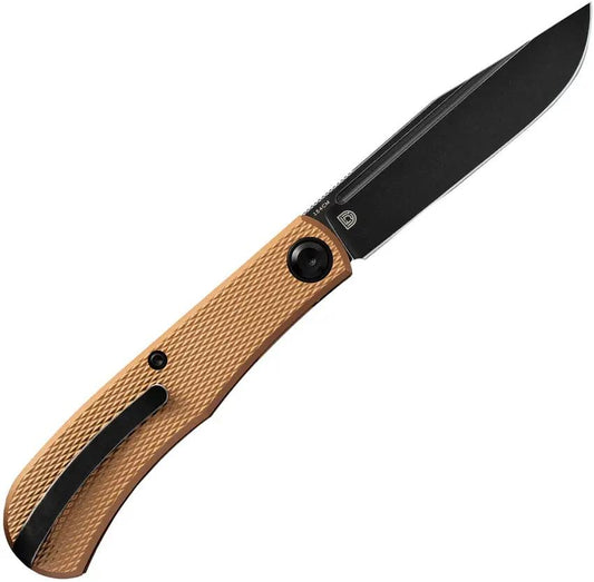 Daedalus Knife Co. Lab Linerlock Bronze - 3 Inch 154CM Clip Point Blade, Bronze Textured Aluminum Handle by Daedalus Knife Co.