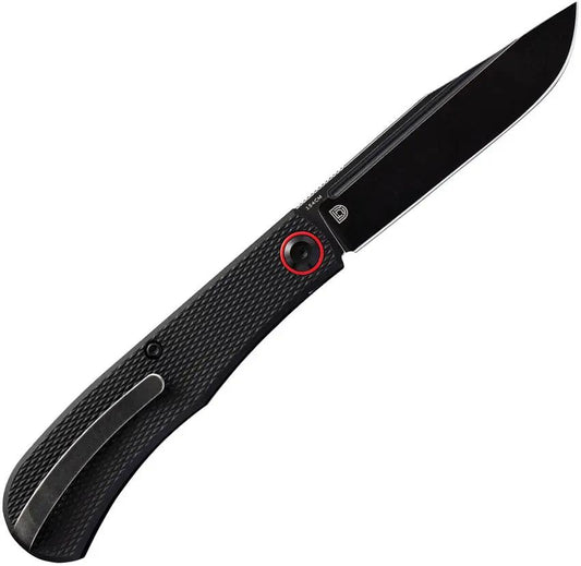 Daedalus Knife Co. Lab Linerlock Black DKC-L5 - Black Stonewash 154CM Clip Point Blade With Textured Aluminum Handle by Daedalus Knife Co.