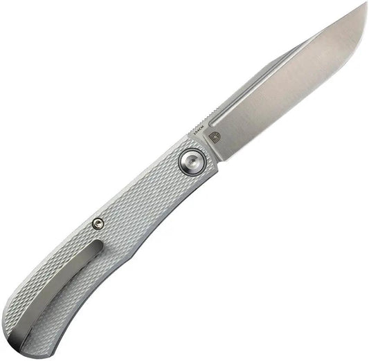 Daedalus Knife Co. Lab Linerlock Gray DKC-L6 - Satin 154CM Clip Point Blade, Gray Aluminum Handle, Pocket Clip by Daedalus Knife Co.