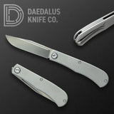 Daedalus Knife Co. Lab Linerlock Gray DKC-L6 - Satin 154CM Clip Point Blade, Gray Aluminum Handle, Pocket Clip by Daedalus Knife Co.