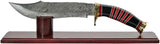Damascus Forge Damascus Bowie DM-1056 - Eight And Three Quarters Inch Damascus Blade Brass Guard Laminated Wood Handle by Damascus