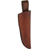 DarkMoon Gear Damascus Fixed Blade Hunter DM1066 - 5 1/4 Inch Damascus Blade With Brown Leather Handle And Brass Guard by Damascus