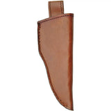 Damascus Hunter Stag Handle DM1075 - 10 3 4 Inch Overall Damascus Blade With Brass Spacers And Leather Sheath by Damascus