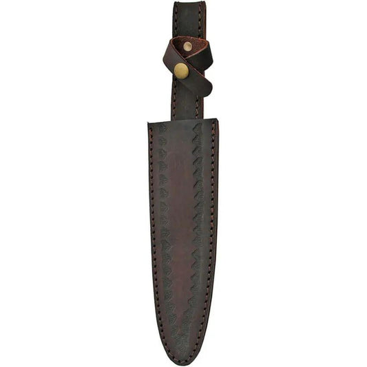 Damascus Dirk Wood Handle DM-1077 - 14.25 Inch Dagger With 8.5 Inch Damascus Blade And Leather Sheath by Damascus