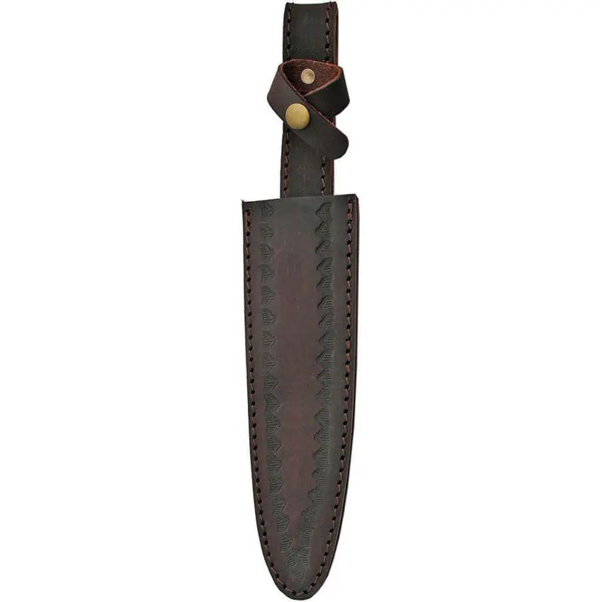 Damascus Dirk Wood Handle DM-1077 - 14.25 Inch Dagger With 8.5 Inch Damascus Blade And Leather Sheath by Damascus