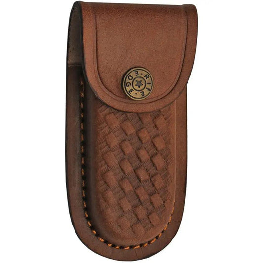 Damascus Lockback Knife DM-1214 - Damascus Steel Clip Point Blade With Wood And Horn Handle And Leather Belt Sheath by Damascus